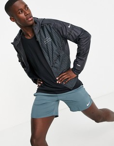 Серая ветровка для бега Nike Trail Running Windrunner-Черный цвет