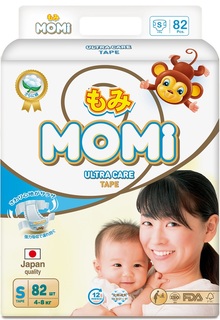 Подгузники Momi Ultra Care S (4-8кг), 82шт.