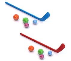 Набор игровой Нордпласт &quot;Хоккей на траве&quot;: клюшка и 4 шарика (в ассорт.) Нордпласт.