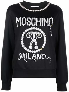 Moschino свитер с длинными рукавами и принтом