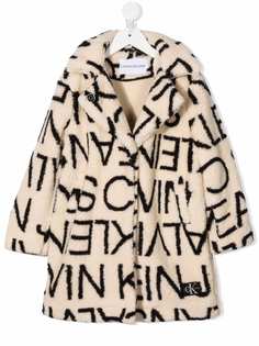 Calvin Klein Kids пальто с логотипом