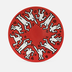 Тарелка Ligne Blanche Keith Haring White On Red Large, цвет красный