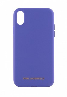 Чехол для iPhone Karl Lagerfeld XR, Liquid silicone Gold logo Violet