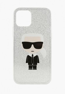 Чехол для iPhone Karl Lagerfeld 12 Pro Max (6.7), PC/TPU Ikonik Karl Glitter Silver