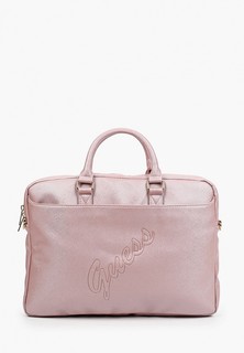 Сумка Guess 15", Saffiano Script logo Bag Pink