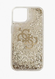 Чехол для iPhone Guess 13, Liquid Glitter 4G Big logo Gold