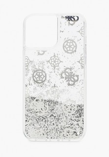 Чехол для iPhone Guess 13 Pro Max, Liquid Glitter Peony Silver