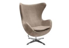 Кресло egg chair латте, искусственная замша (bradexhome) коричневый 85x110x76 см.
