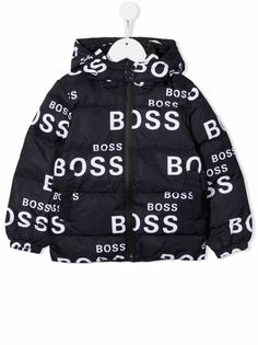BOSS Kidswear пуховик с логотипом