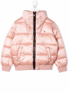 Calvin Klein Kids пуховик на молнии с логотипом