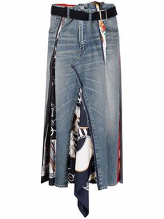 Junya Watanabe Man X Levis джинсовая юбка с платочными вставками