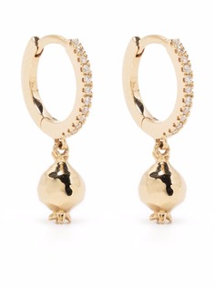 Pamela Love 14kt yellow gold Pomegranate pavé huggie earrings