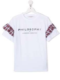 Philosophy Di Lorenzo Serafini Kids футболка в клетку с логотипом