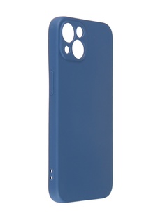 Чехол DF для APPLE iPhone 13 с микрофиброй Silicone Blue iOriginal-10