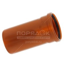 Канализационная труба наружная, диаметр 110 мм, 2000х2.7 мм, полипропилен, Кубаньтехнопласт, рыжая