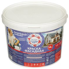 Краска воднодисперсионная, Русские узоры, фасадная, матовая, белоснежная, 14 кг