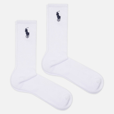 Комплект носков Polo Ralph Lauren Embroidered Big Pony 3-Pack, цвет белый, размер 40-46 EU