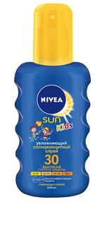 Солнцезащитный спрей Nivea Kids SPF30+, 200мл сверхводостойкий