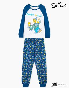 Пижама с новогодним принтом The Simpsons для мальчика Gloria Jeans