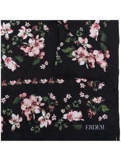 Erdem шелковый платок Margot с цветочным принтом