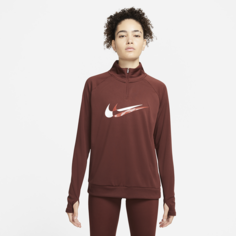 Женский беговой свитшот с молнией 1/4 Nike Dri-FIT Swoosh Run - Коричневый