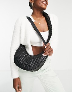 Черная стеганая сумка-слинг Glamorous-Черный цвет