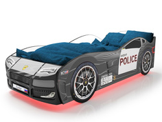 Кровать-машина карлсон турбо полиция 2 (без доп. опций) (magic cars) черный 75x48x178 см.