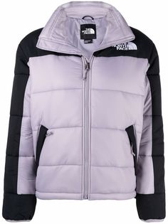 The North Face пуховик в стиле колор-блок с вышитым логотипом