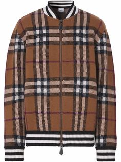 Burberry кашемировый бомбер в клетку