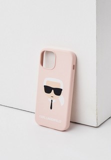 Чехол для iPhone Karl Lagerfeld 13 mini, Liquid silicone Karls Head Pink