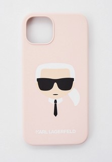 Чехол для iPhone Karl Lagerfeld 13, Liquid silicone Karls Head Pink