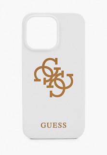 Чехол для iPhone Guess 13 Pro, Liquid silicone 4G Big logo White