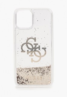 Чехол для iPhone Guess 12/12 Pro (6.1), Liquid Glitter 4G Big logo Gold