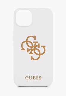 Чехол для iPhone Guess 13, Liquid silicone 4G Big logo Hard White