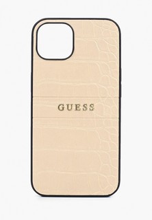 Чехол для iPhone Guess 13, PU Croco with metal logo Hard Beige