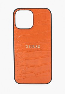 Чехол для iPhone Guess 13 Pro Max, PU Croco with metal logo Hard Orange