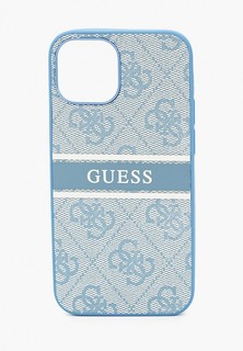 Чехол для iPhone Guess 13 mini, PU 4G Stripe printed logo Hard Blue