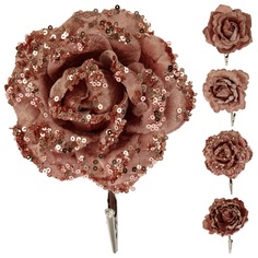 Цветок искусственный на клипсе Koopman NY 11x5x11 см розовый в ассортименте