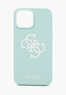 Чехол для iPhone Guess 13 Pro Max, Liquid silicone 4G Big logo Hard Blue