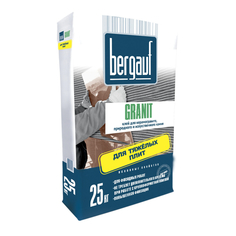 Клеи для плитки керамической и керамогранита клей д/кафельной плитки BERGAUF Granit 25кг