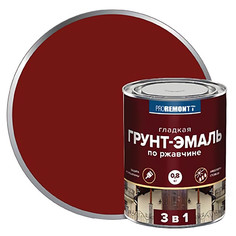 Краски и эмали по металлу и ржавчине грунт-эмаль алкидная PROREMONTT 3в1 по ржавчине 0,8 кг красно-коричневая, арт.8300098