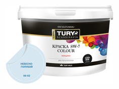 Краски для стен и потолков краска в/д TURY SW-7 Colour для стен и потолков 2,4кг голубая, арт.КрВДSW72,4НГ