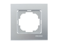 Рамки для розеток, выключателей, накладки декоративные рамка 1 пост NILSON Touran серебро