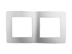 Рамки для розеток, выключателей, накладки декоративные рамка 2 поста ЭРА серия 12 алюминий ERA