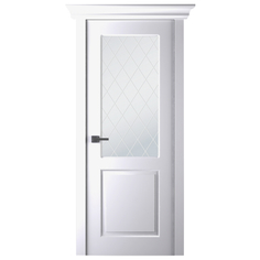Двери межкомнатные полотно дверное Альта ПО 2,0-0,7 эмаль белый мателюкс белый витраж 39 с утеплителем Belwooddors