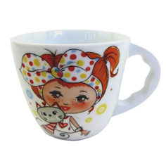 Кружки детские чашка CMIELOW Calineczka Девочка с котиком, 180 мл, фарфор