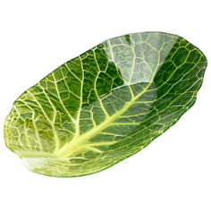 Блюда фигурные большие и средние без ножки блюдо Leaf Lettuce 13х23 см, стеклянное Walmer