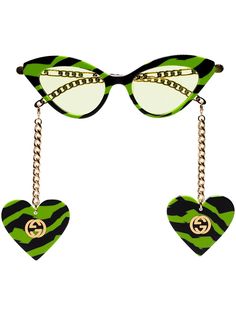 Gucci Eyewear солнцезащитные очки в оправе кошачий глаз с принтом