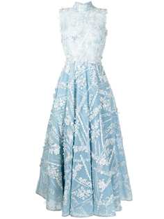 Saiid Kobeisy платье макси с цветочной вышивкой