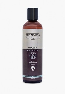 Масло массажное Amsarveda тонизирующее с ашвагандой, имбирем и перечной мятой Vitalizing Massage Oil, 250 мл